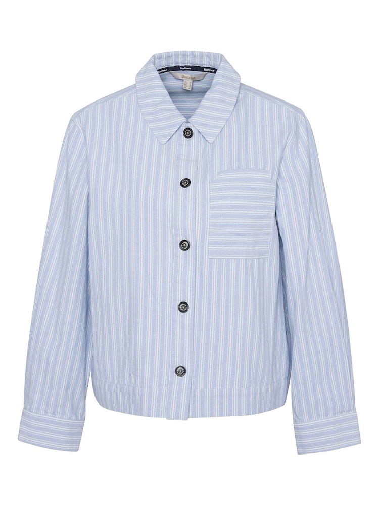 Barbour® Blue June Chambra 100% Cotton Overshirt - Image 6 of 6