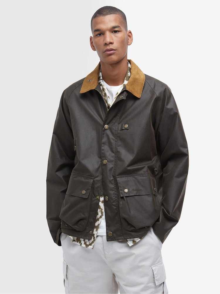 Barbour® Black Utility Spey Waxed 100% Cotton Jacket - Image 1 of 7