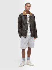 Barbour® Black Utility Spey Waxed 100% Cotton Jacket - Image 4 of 7