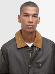 Barbour® Black Utility Spey Waxed 100% Cotton Jacket - Image 5 of 7