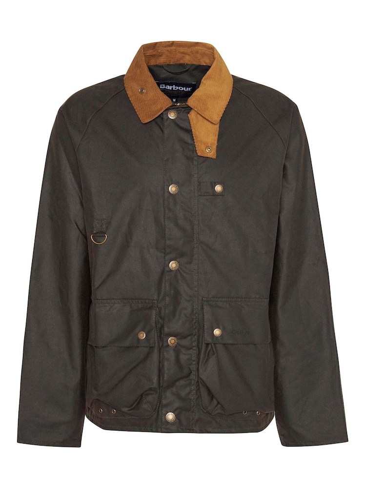 Barbour® Black Utility Spey Waxed 100% Cotton Jacket - Image 7 of 7
