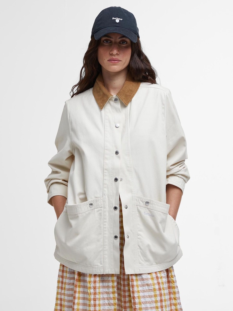 Barbour® White Sonnie Casual Salt 100% Cotton Jacket - Image 1 of 6