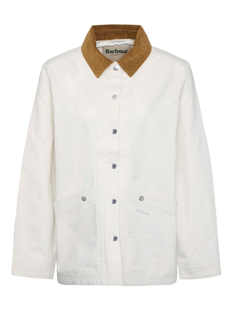 Barbour® White Sonnie Casual Salt 100% Cotton Jacket - Image 6 of 6