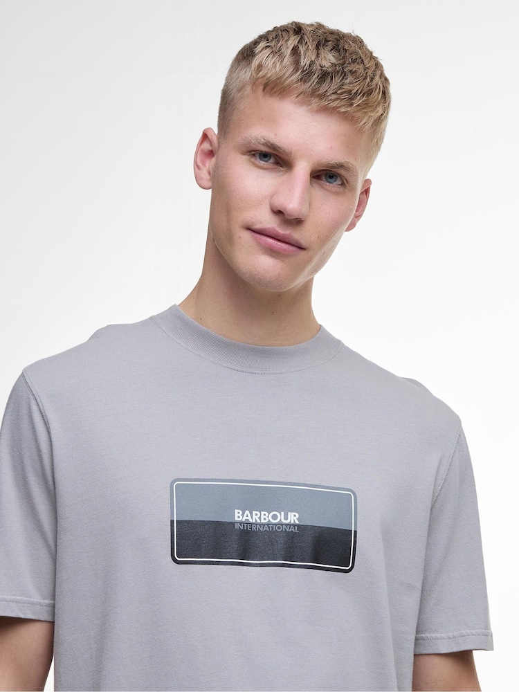 Barbour® International Split Lozenge 100% Cotton T-Shirt - Image 1 of 5