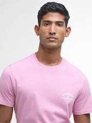 Barbour® Pink Cranmer Logo 100% Cotton T-Shirt - Image 1 of 5