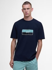 Barbour® International Split Lozenge 100% Cotton T-Shirt - Image 1 of 5
