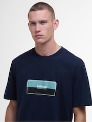 Barbour® International Split Lozenge 100% Cotton T-Shirt - Image 4 of 5