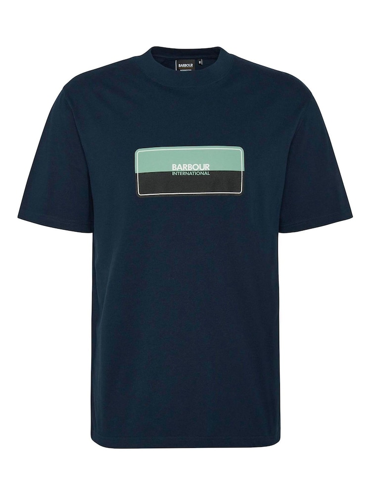 Barbour® International Split Lozenge 100% Cotton T-Shirt - Image 5 of 5