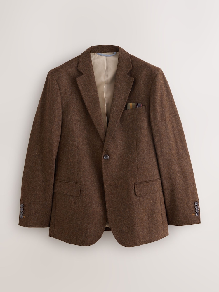 Barbour® Rust Brown Wool Donegal Suit Jacket - Image 1 of 5