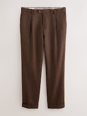 Barbour® Rust Brown Wool Donegal Suit Trousers - Image 1 of 4