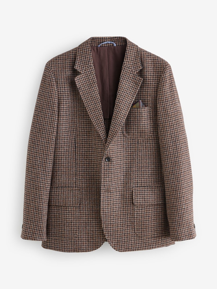 Barbour® Rust Brown Dogtooth Blazer - Image 7 of 7