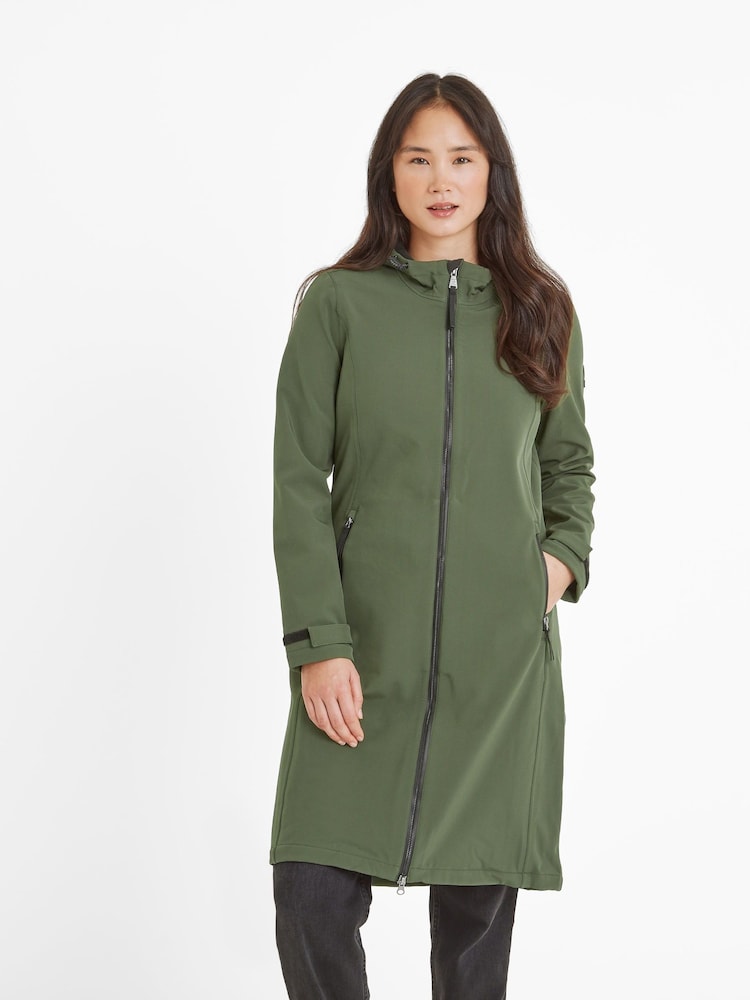 Tog 24 Green Enya Women's Waterproof Softshell Long Jacket - Image 2 of 7