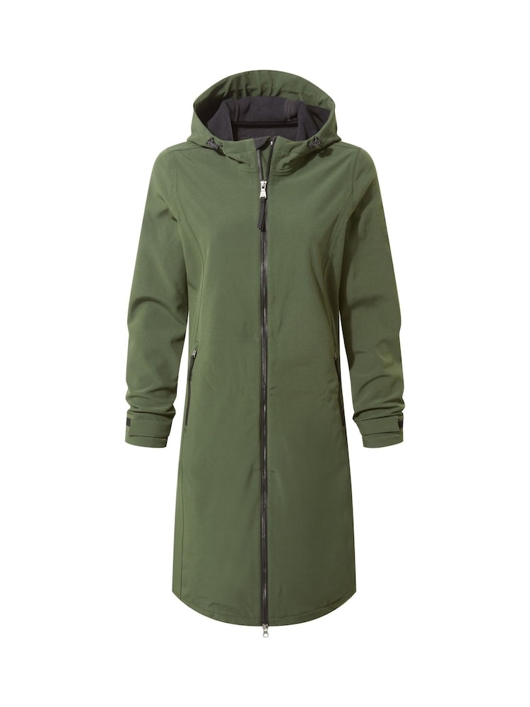 Tog 24 Green Enya Women's Waterproof Softshell Long Jacket - Image 7 of 7