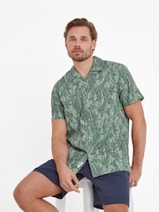 Tog 24 Green Otto Mens Night Sea Print 100% Cotton Shirt - Image 5 of 7