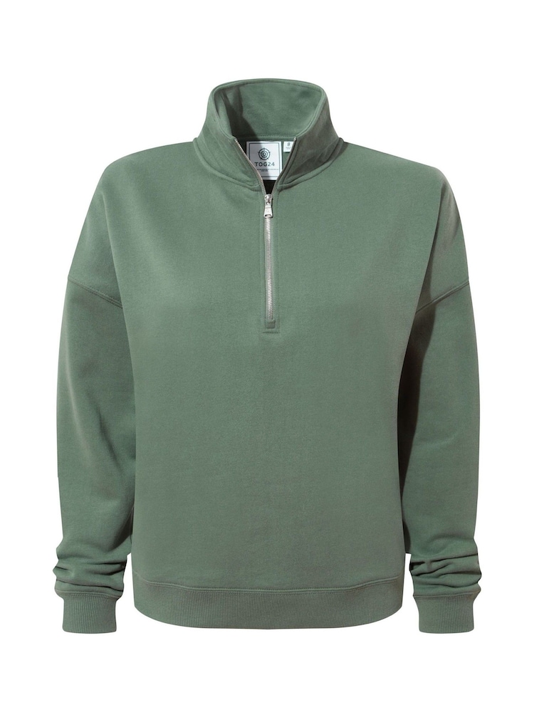 Tog 24 Green Womens Caldene Zip Neck Sweatshirt - Image 6 of 6