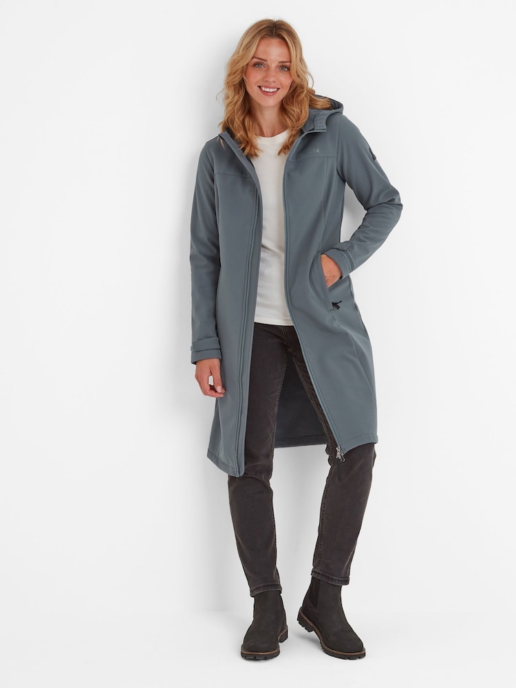Tog 24 Grey Womens Marina Extra Long Softshell Jacket - Image 1 of 7