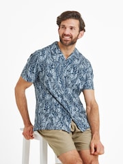 Tog 24 Blue Otto Mens Night Sea Print 100% Cotton Shirt - Image 4 of 6