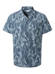 Tog 24 Blue Otto Mens Night Sea Print 100% Cotton Shirt - Image 6 of 6