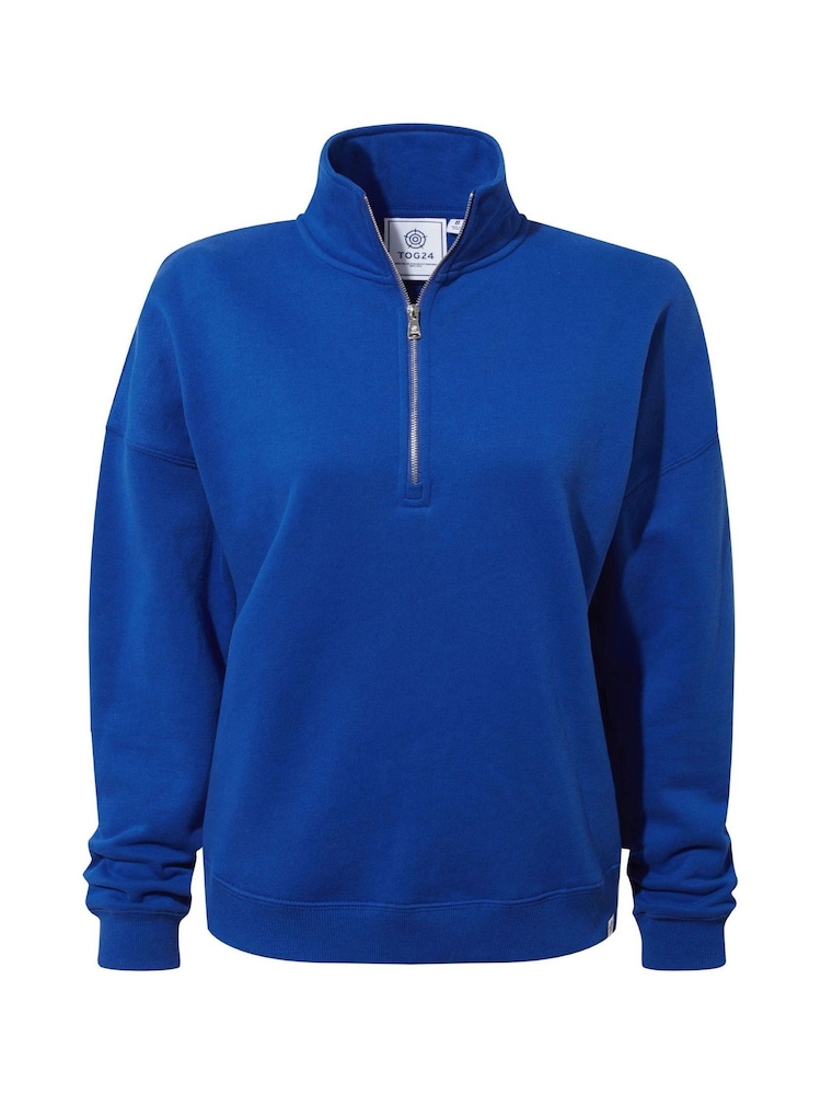 Tog 24 Blue Womens Caldene Zip Neck Sweatshirt - Image 6 of 6