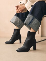 Black Forever Comfort® Block Heeled Ankle Boots - Image 1 of 9