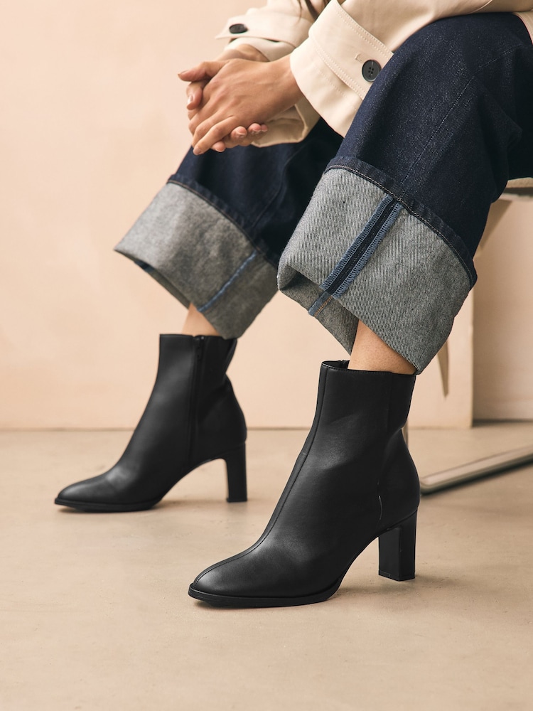 Black Forever Comfort® Block Heeled Ankle Boots - Image 1 of 9