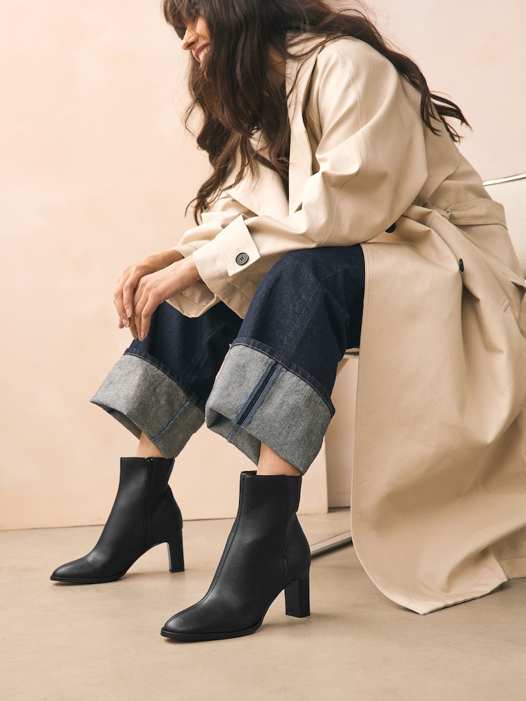 Black Forever Comfort® Block Heeled Ankle Boots - Image 2 of 9
