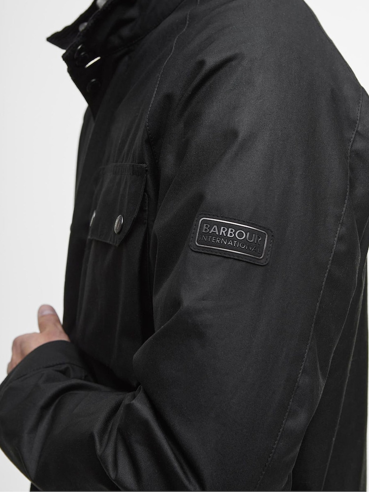 Barbour® International Lexton Wax Black Jacket - Image 6 of 7