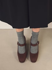 Chocolate Brown Forever Comfort® Mary Jane Platform Block Heels - Image 1 of 9