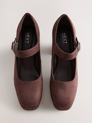Chocolate Brown Forever Comfort® Mary Jane Platform Block Heels - Image 6 of 9