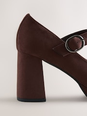 Chocolate Brown Forever Comfort® Mary Jane Platform Block Heels - Image 7 of 9