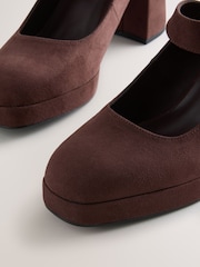 Chocolate Brown Forever Comfort® Mary Jane Platform Block Heels - Image 8 of 9
