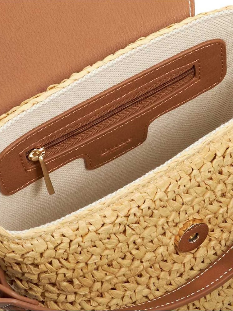Dune London Natural Dimple Smalle Raffia Cross-Body Bag - Image 3 of 5