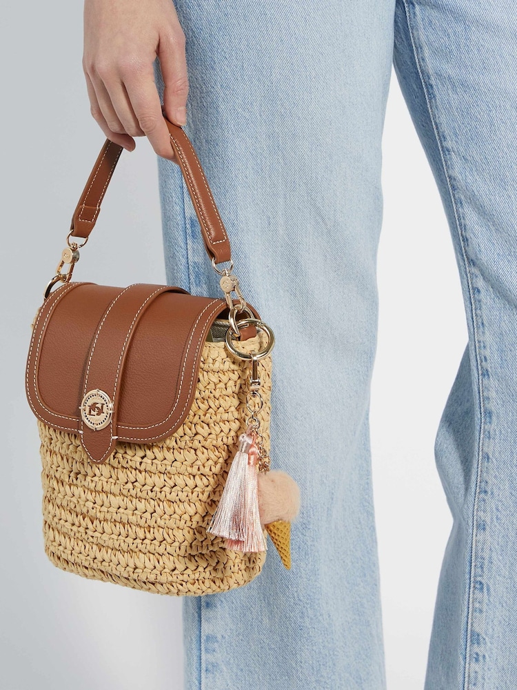 Dune London Dimple Smalle Raffia Cross-Body Bag - Bild 5 von 5
