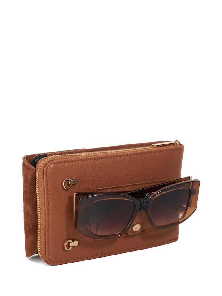 Dune London Tan Sunrise Basic Phone Cross-Body Bag - Image 5 of 5