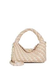 Dune London Cream Dinkydeliberate Mini Woven Slouch Crossbody Bag - Image 1 of 5