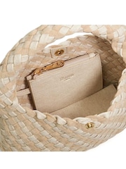Dune London Cream Dinkydeliberate Mini Woven Slouch Crossbody Bag - Image 2 of 5
