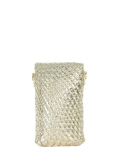 Dune London Gold Saff Woven Phone Cross-Body Bag - Image 2 of 5