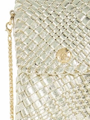 Dune London Gold Saff Woven Phone Cross-Body Bag - Image 4 of 5