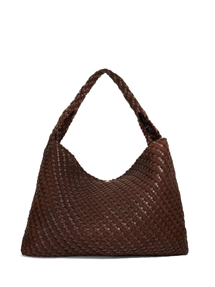 Dune London Tan Brown Deliberate Xl Woven Slouch Bag - Image 2 of 5