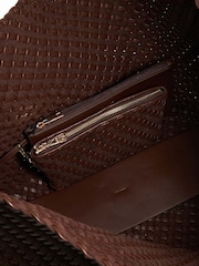 Dune London Tan Brown Deliberate Xl Woven Slouch Bag - Image 4 of 5