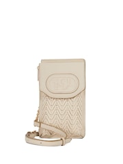 Dune London Cream Dove Samely Debossed Logo Phone Cross-Body Bag - Image 1 of 5