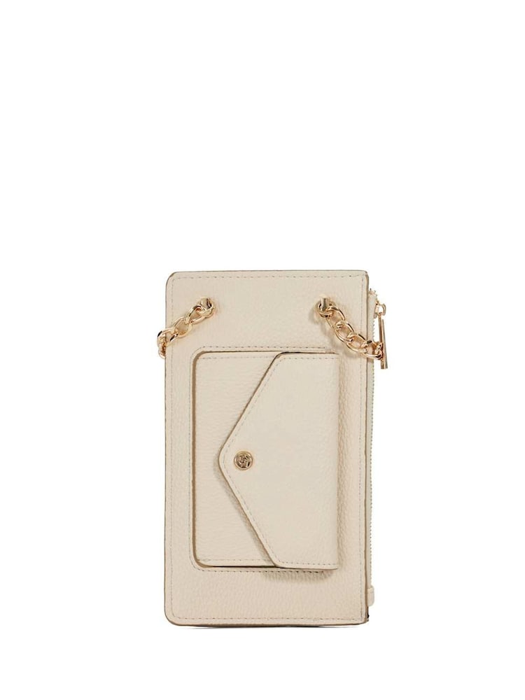 Dune London Cream Dove Samely Debossed Logo Phone Cross-Body Bag - Image 2 of 5