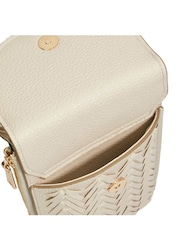 Dune London Cream Dove Samely Debossed Logo Phone Cross-Body Bag - Image 4 of 5