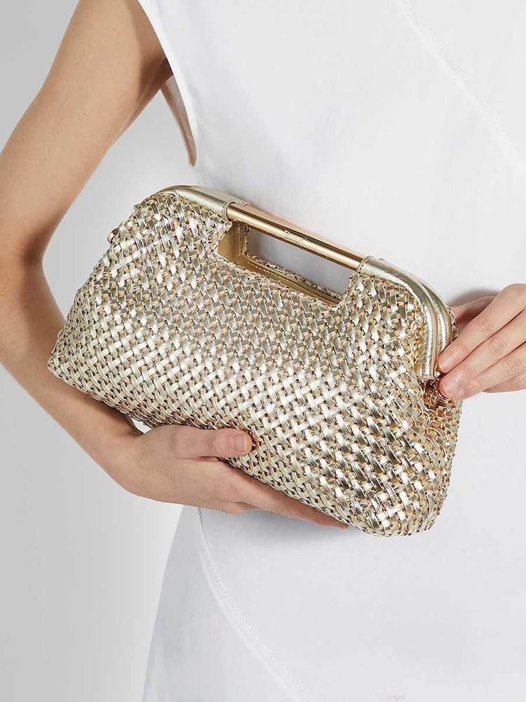 Золотой - Dune London Expression Woven Diamante Clutch - Изображение 1 из 5