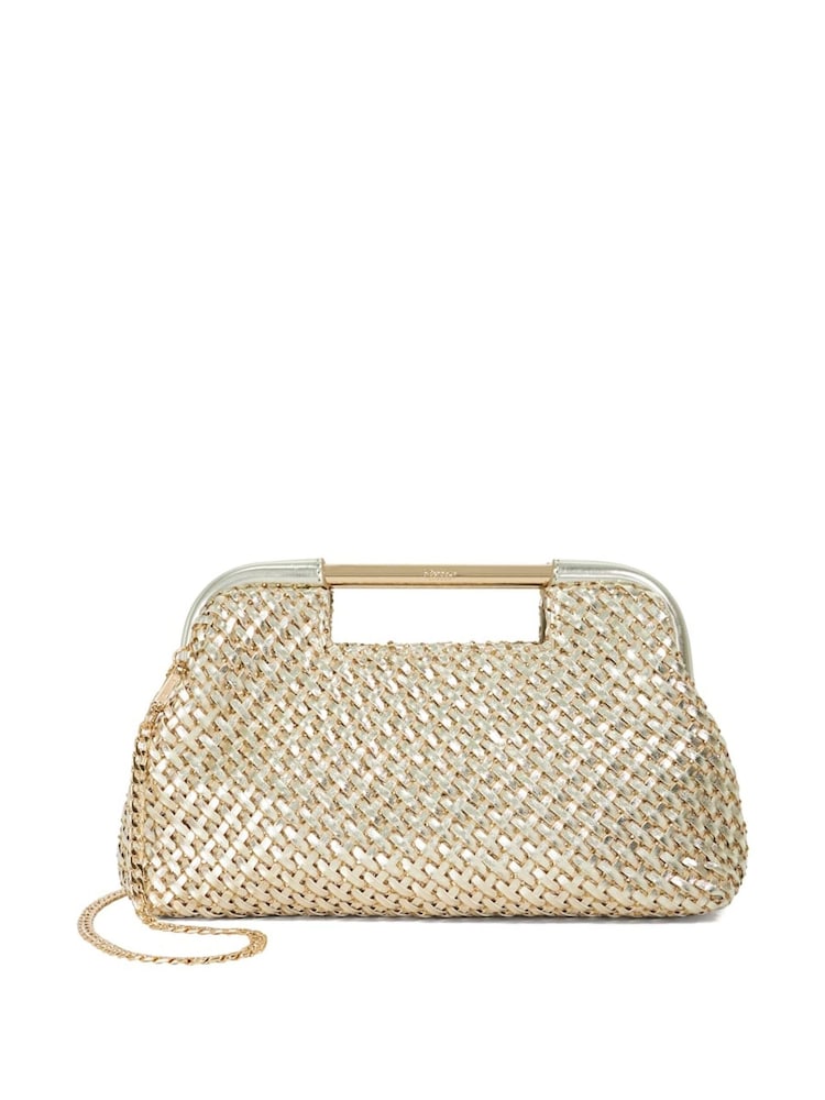 Золотой - Dune London Expression Woven Diamante Clutch - Изображение 2 из 5