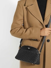 Dune London Black Distinct Mini Woven Cross-Body Bag - Image 5 of 5