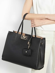 Dune London Black Large Direct 3 Part Tote Bag - Image 1 of 5