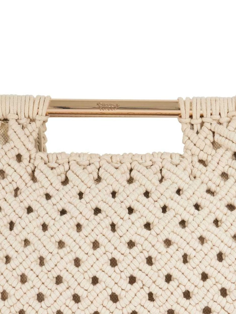 Cream - Pochette Dune London Elsabeth Rafia Frame - Image 4 of 5