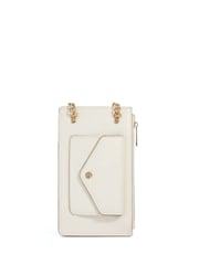 Dune London White Samely Debossed Logo Phone Cross-Body Bag - Image 2 of 5