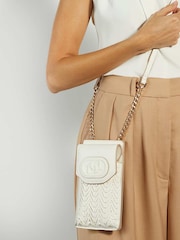 Dune London White Samely Debossed Logo Phone Cross-Body Bag - Image 5 of 5